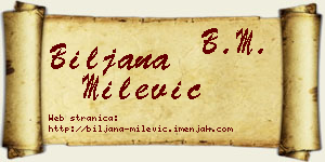 Biljana Milević vizit kartica
